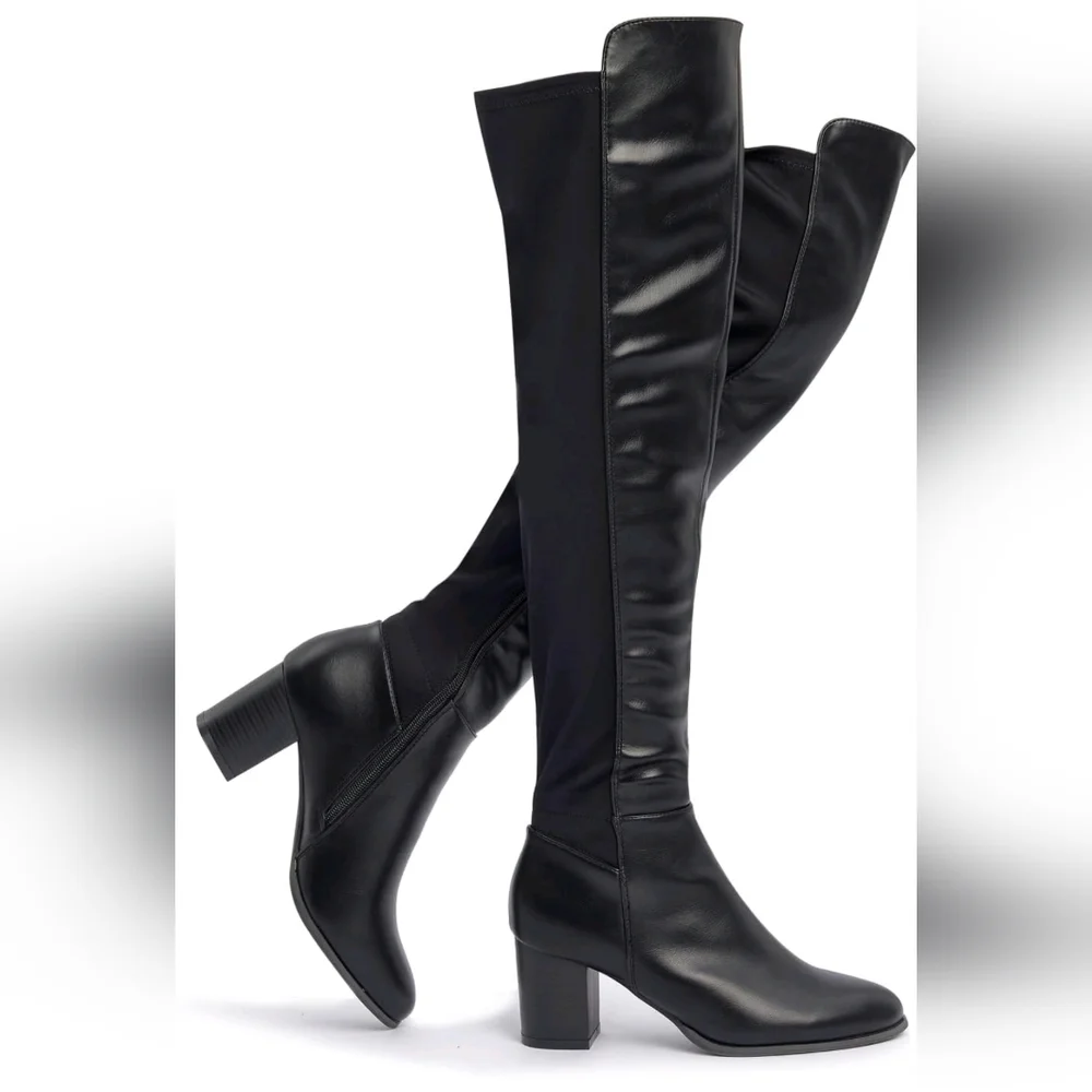 Selenepair 8 Black Breathable Over the Knee Boots Christmas Shoes Sexy